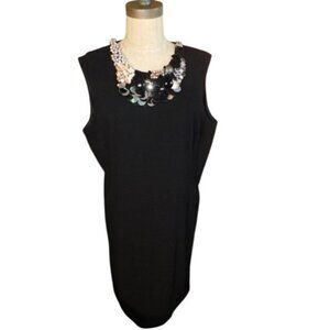 Rickie Freeman for Teri Jon Size 14/16 Designer Beaded Black Elegant Dress
